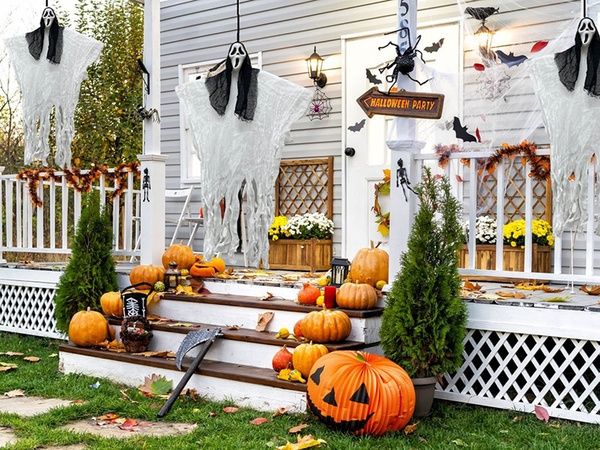 Dekoracja halloween wisząca ozdoba duch maska krzyk szkielet zjawa 90