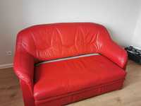 Sofa skórzana 3-osobowa czerwona