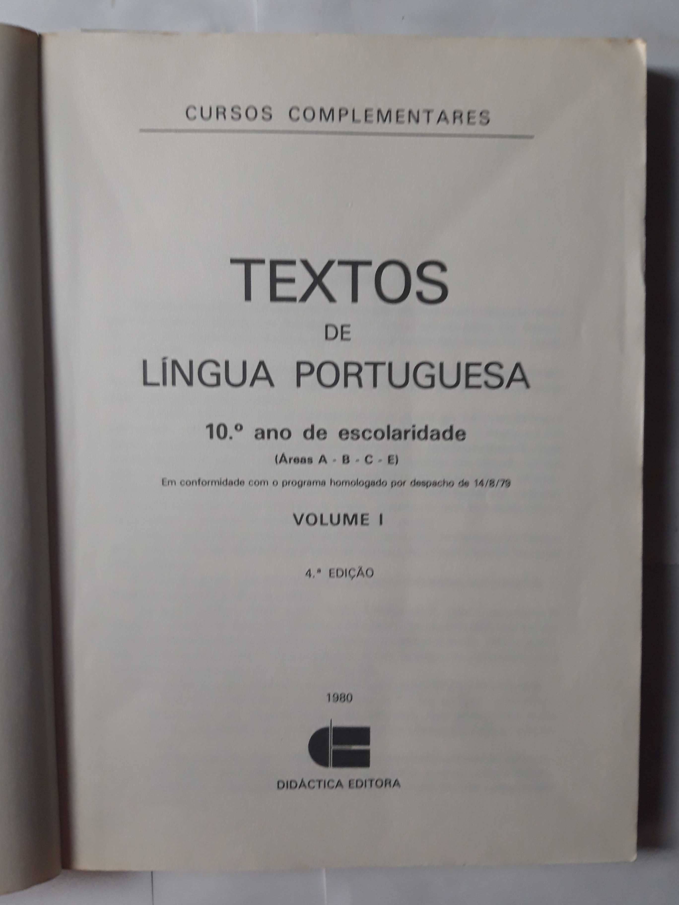 Livros- Ref CxC - Textos de Língua Portuguesa 10º Ano (Ver Anúncio)