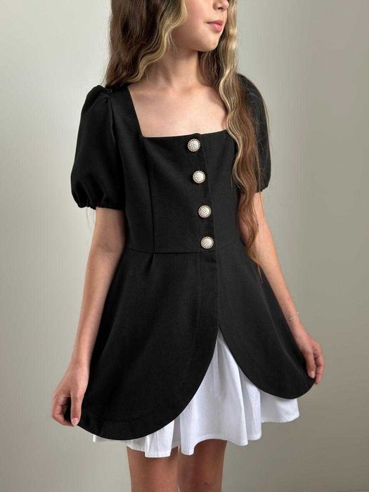 Сукня чорна для дівчинки підлітка в школу ошатна стильна підліткова