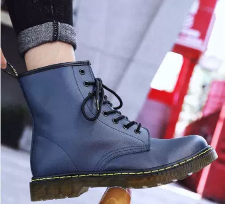 Glany botki traperki dr martin Combat Boots niebieskie timberki