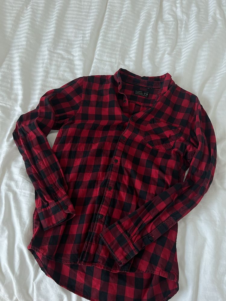 Koszula w krate S/M Pull&Bear czerwono czarna y2k unisex bluzka