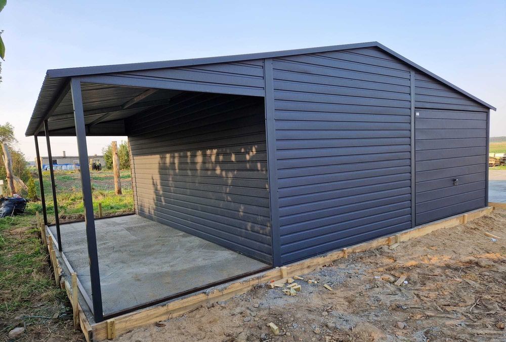 OKAZJA! Nowoczesny Garaż 7x5 drewnopodobny, mocna konstrukcja!