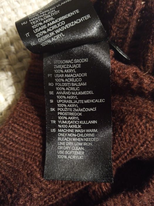 Czapka typu beret, ażurowa, burgund/ hm