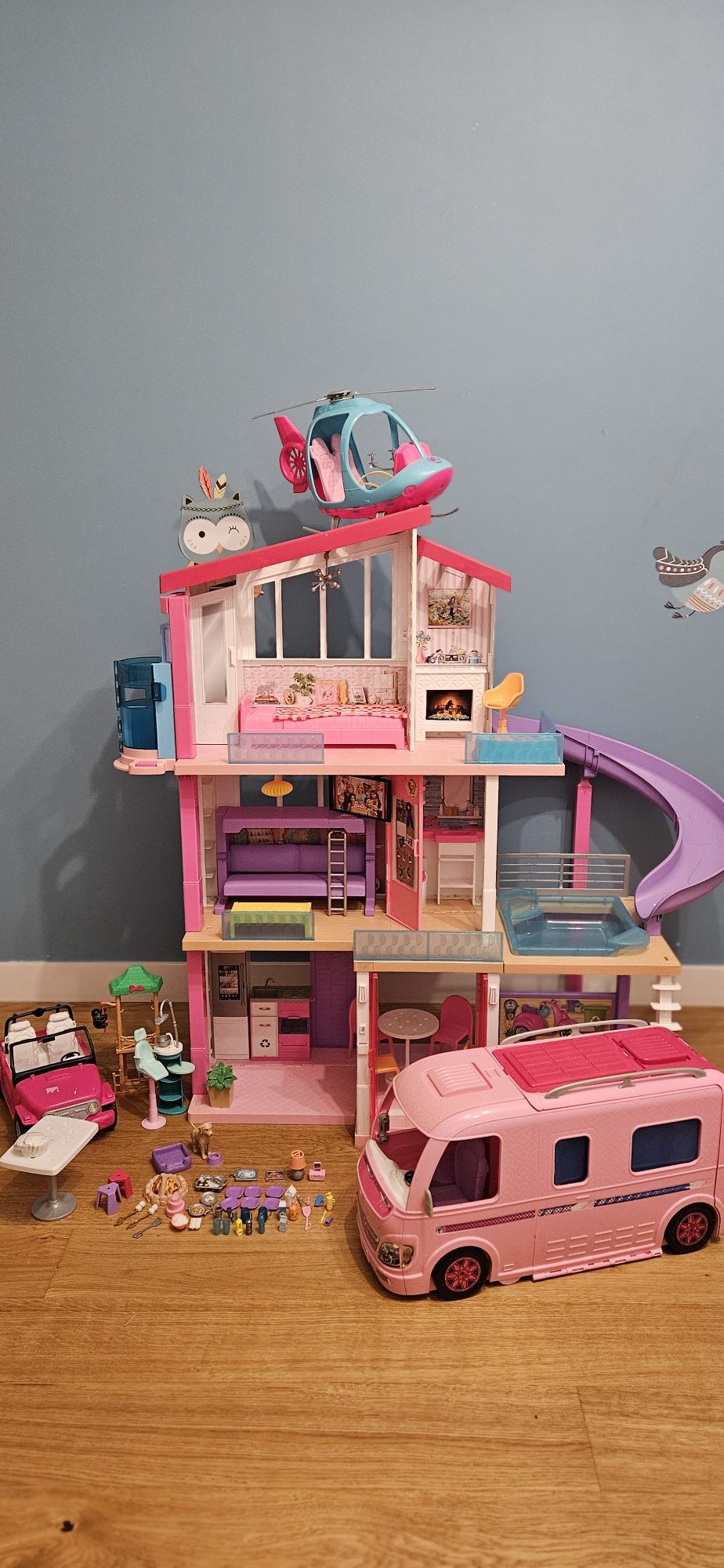 Duży domek Barbie dreamhouse z windą i zjeżdżalnią