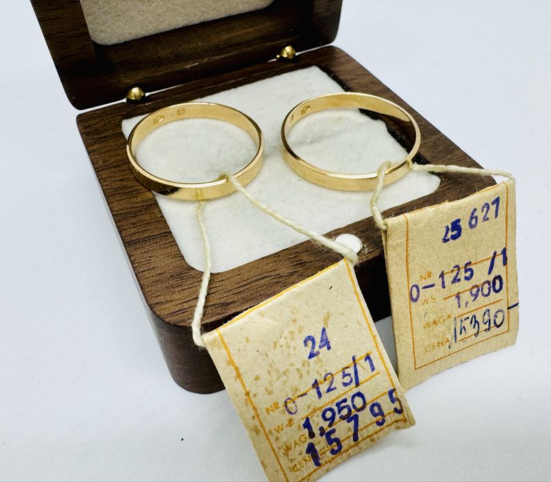 Komplet złotych obrączek WARMET z metkami próba 585 - STAN IDEALNY!