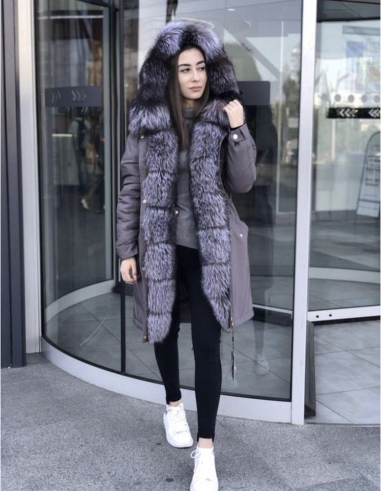 Зимова куртка парка - чорнобурка норвезька