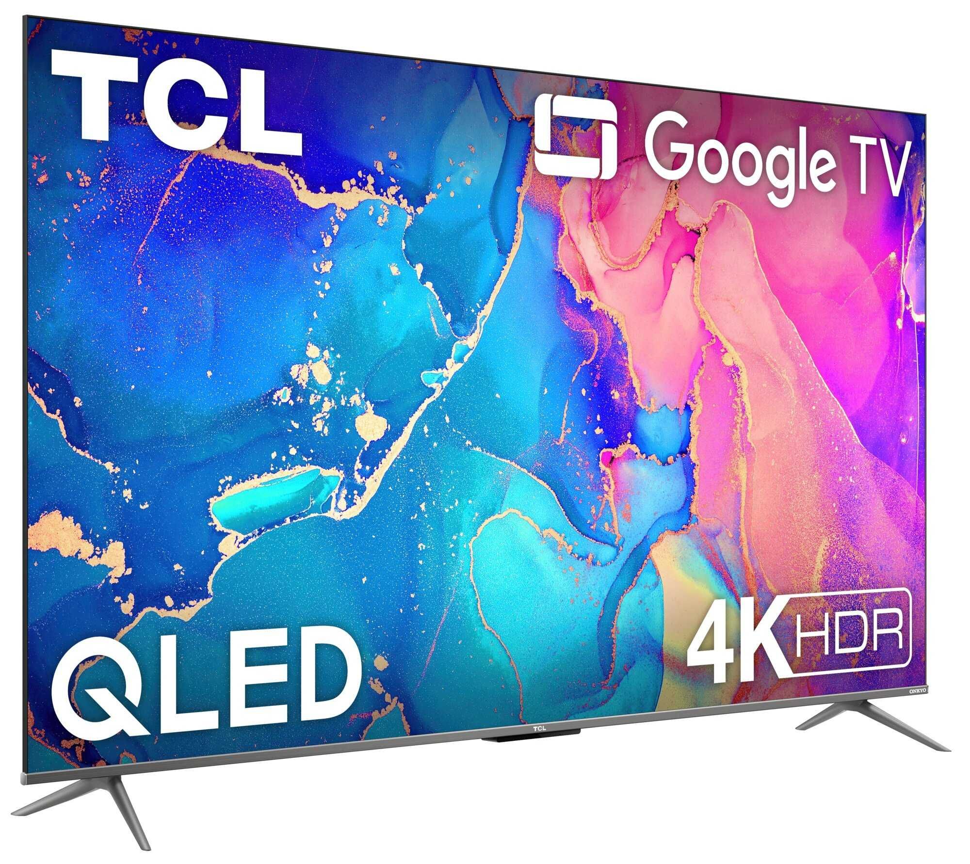 TCL QLED 65" 4K Google TV WiFi HDMI 2.1 DVB-T2 65C635 Telewizor NowyGW
