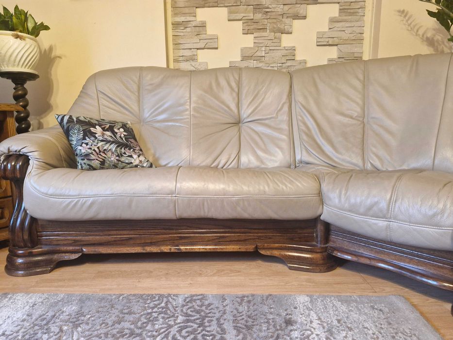 antyki, sofa, tapicerka skóra