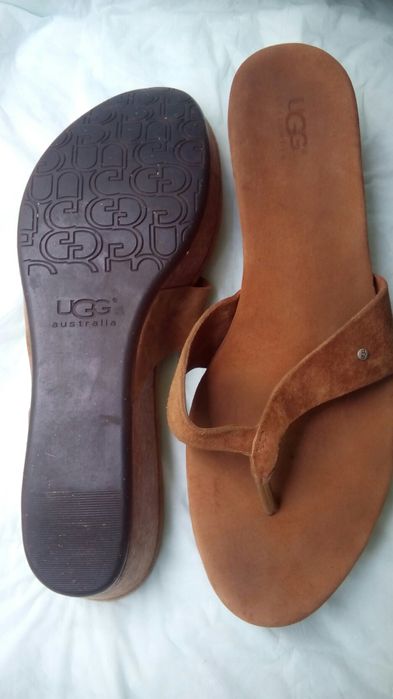 UGG кожаные шлепанцы шлепки 27см