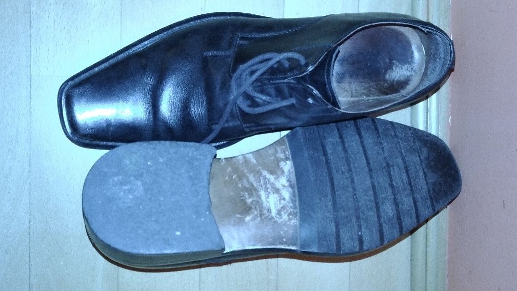 Męskie włoskie buty, Vero Cuoio,r.41,eleganckie,czarne skórzane