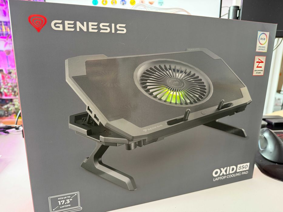 Podstawka chłodząca Genesis Oxid 850 RGB 10-17,3" Czarny