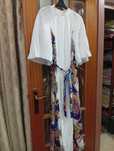 Vestido lindo de mangas boca sino
