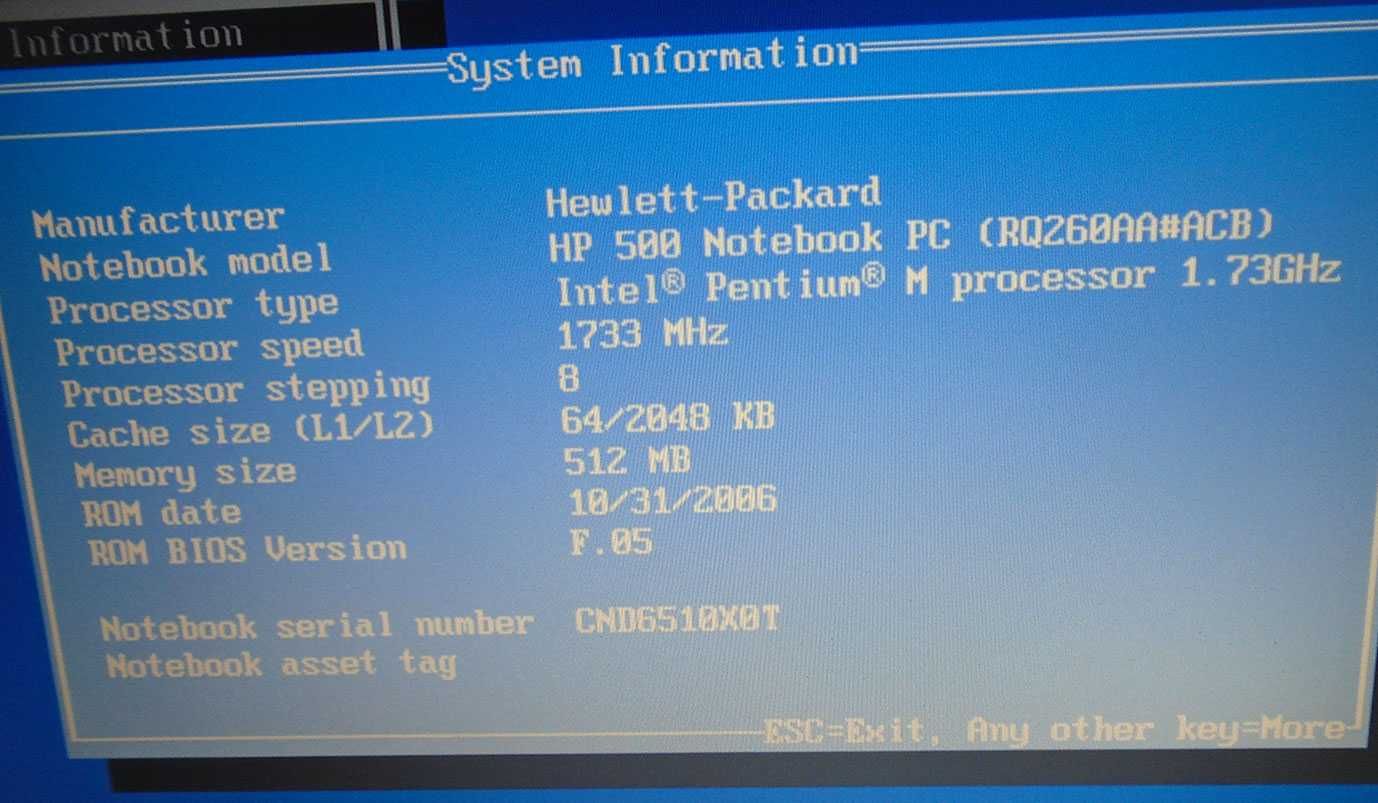 Ноутбук HP 500 ( рабочий, разукомплектован )
