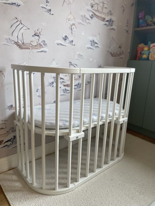 Drewniane łóżeczko BabyBay – nowe, biały kolor + materacyk w zestawie