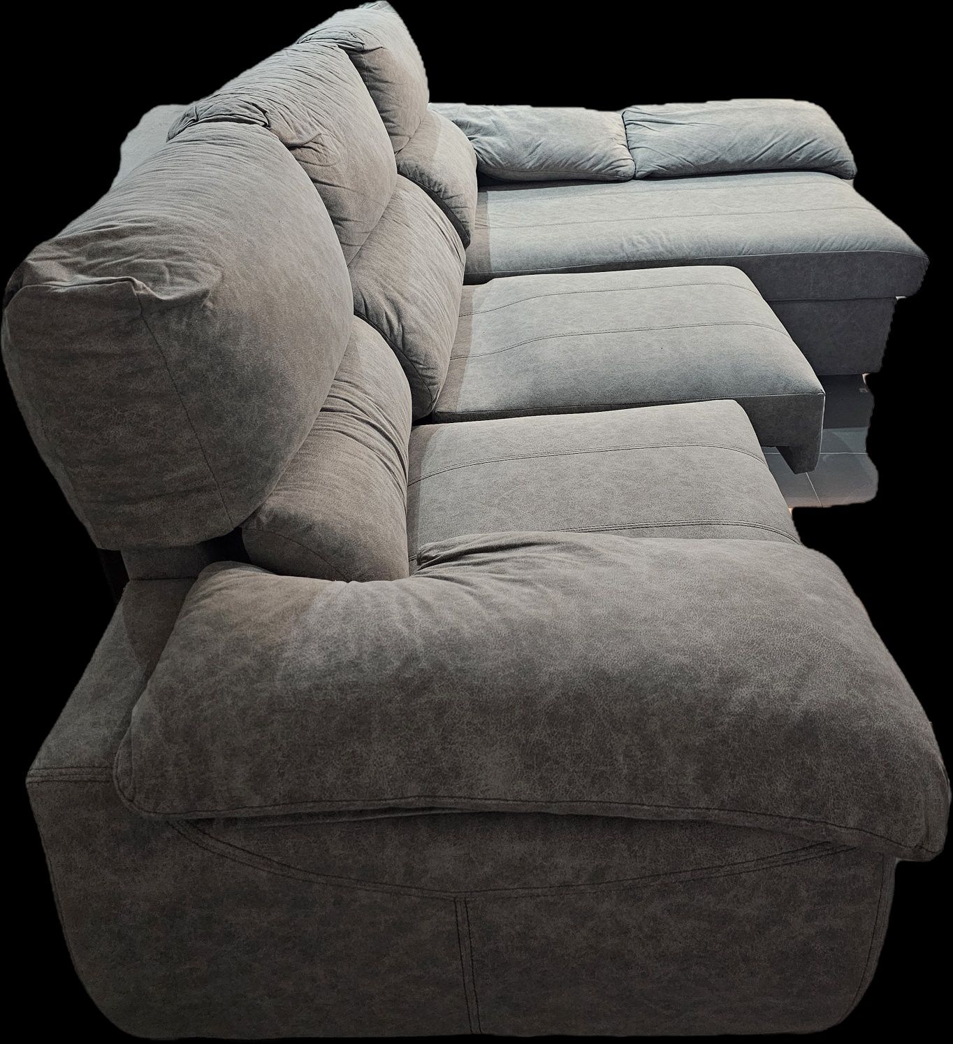 Sofá Chaise Lounge cinzento