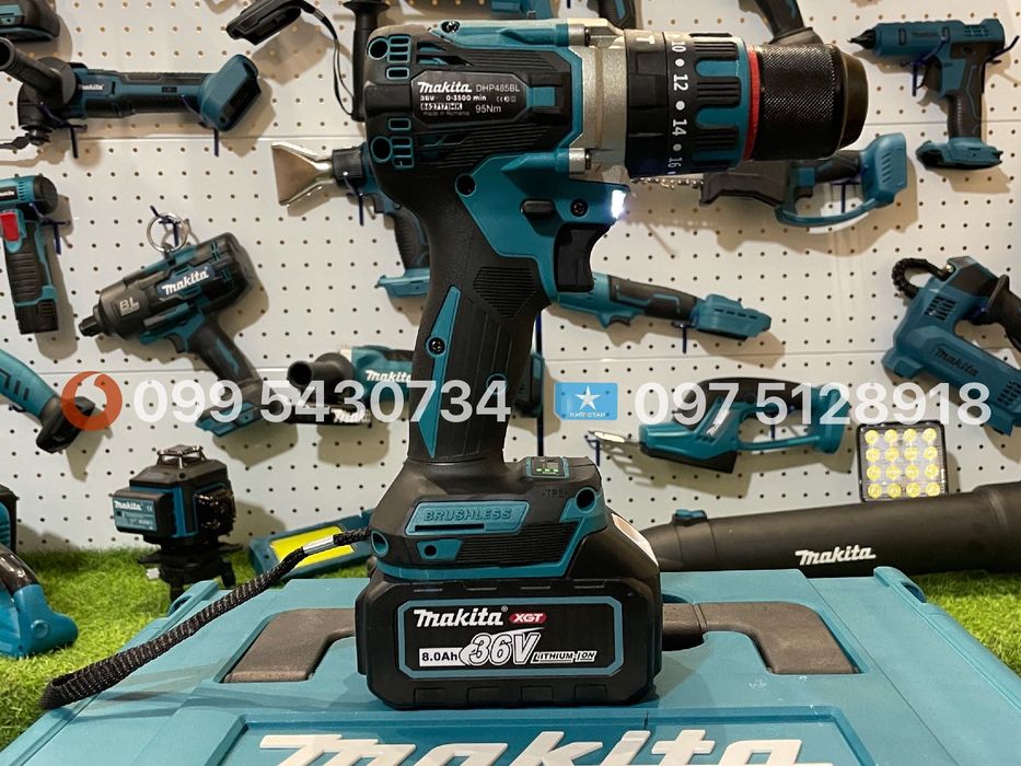 Набір 2/1 Makita Аккумуляторний  Болгарка Шуруповерт DGA 504 - DHP 485