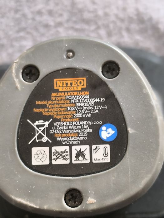 Komplet -Ladowarka akumulator 12v do wiertarek i wkrętarek NITEO TOOLS