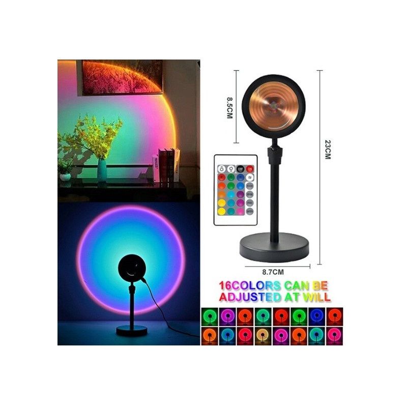 Проекционная разноцветная RGB LED лампа Sunset Lamp с эффектом заката