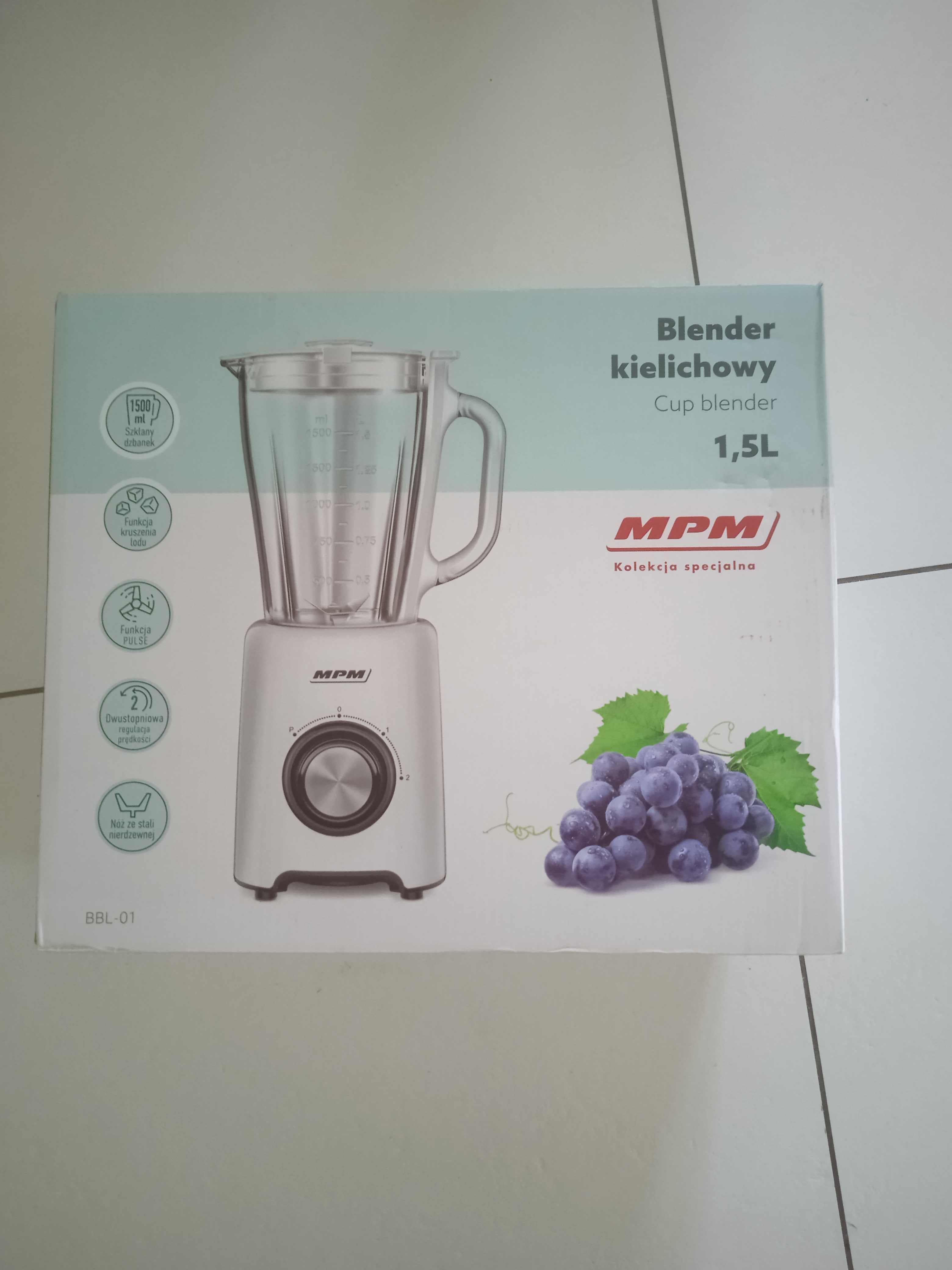 Blender kielichowy MPM  500 W biały 1,5 LITRA NOWY