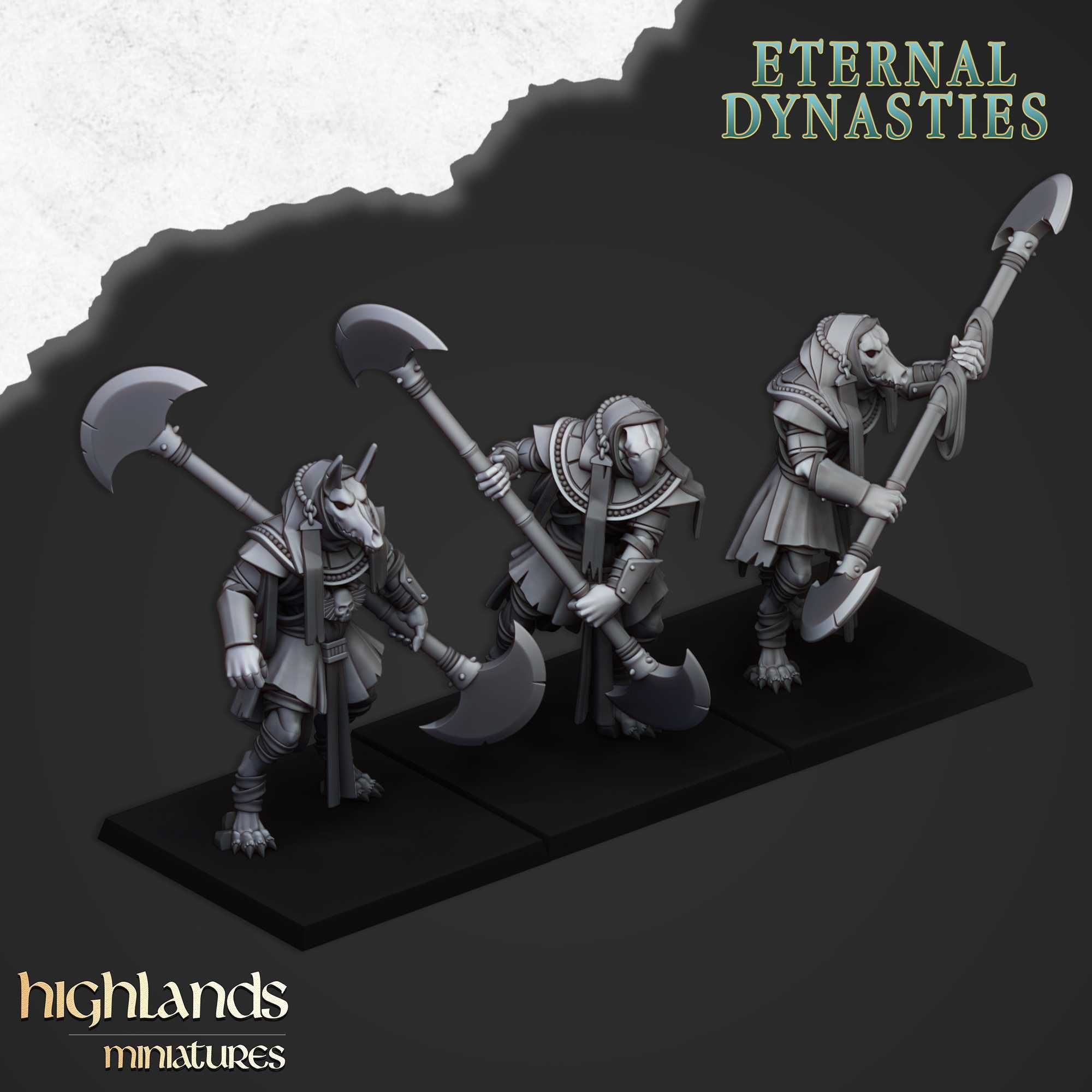 Anubis Guard with Bows / Great Weapons - WFB ToW AoS Highlands x3