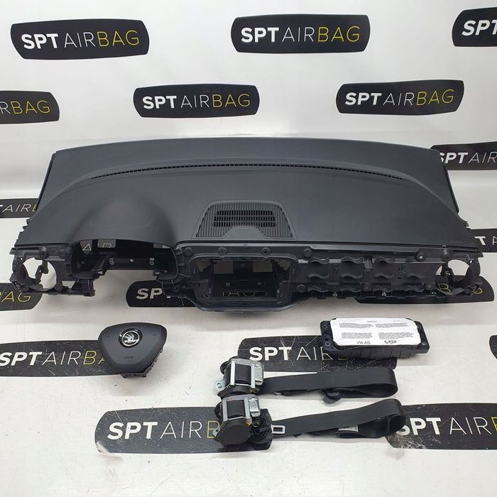 SKODA CITIGO DESKA ROZDZIELCZA KONSOLA KOKPIT PULPIT PODUSZKI AIRBAG AIR BAG PASY KIT SET