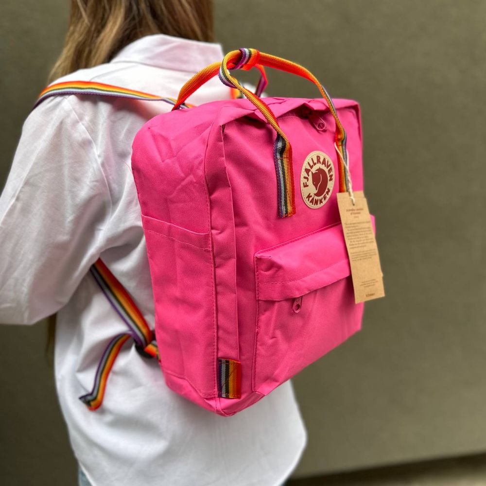 Яскравий рожевий шкільний рюкзак Kanken Classic 16 L наплічник канкен