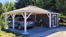 Wiata Samochodowa IZA 2w1 Domek Narzędziowy Garaż 5x6m DREWNOTRIK.PL
