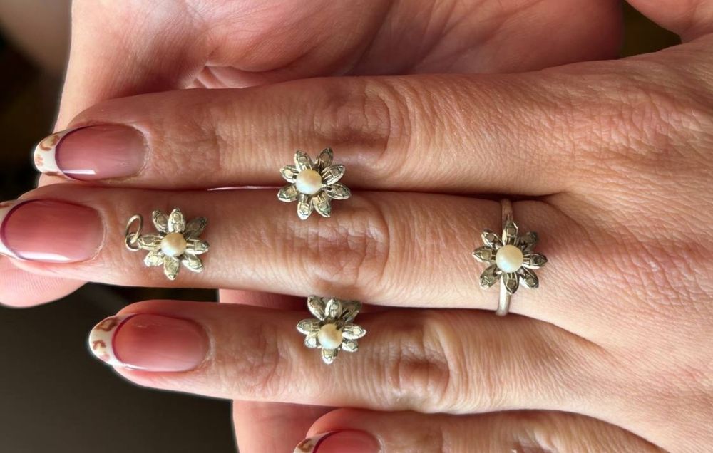 Винтажный серебряный набор