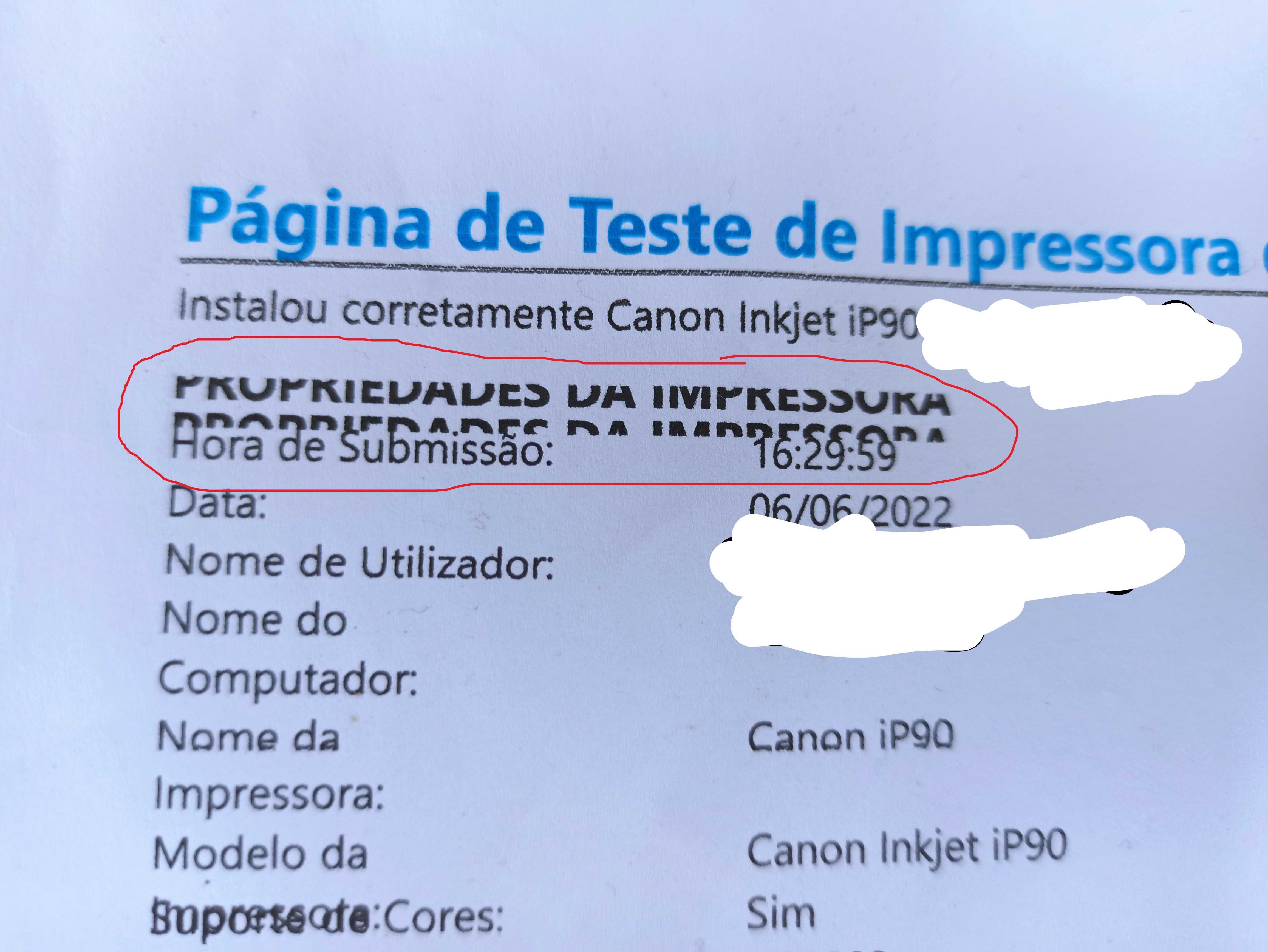 Impressora Portátil Canon IP90v mais 3 tinteiros