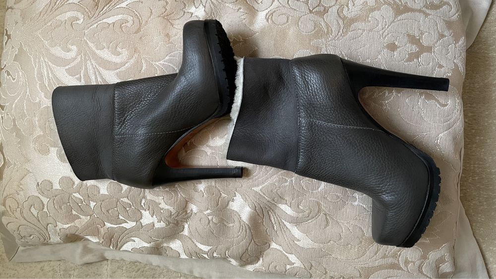 Ботильоны на меху кожаные,GREYMER (италия), 36р, 6000гр.