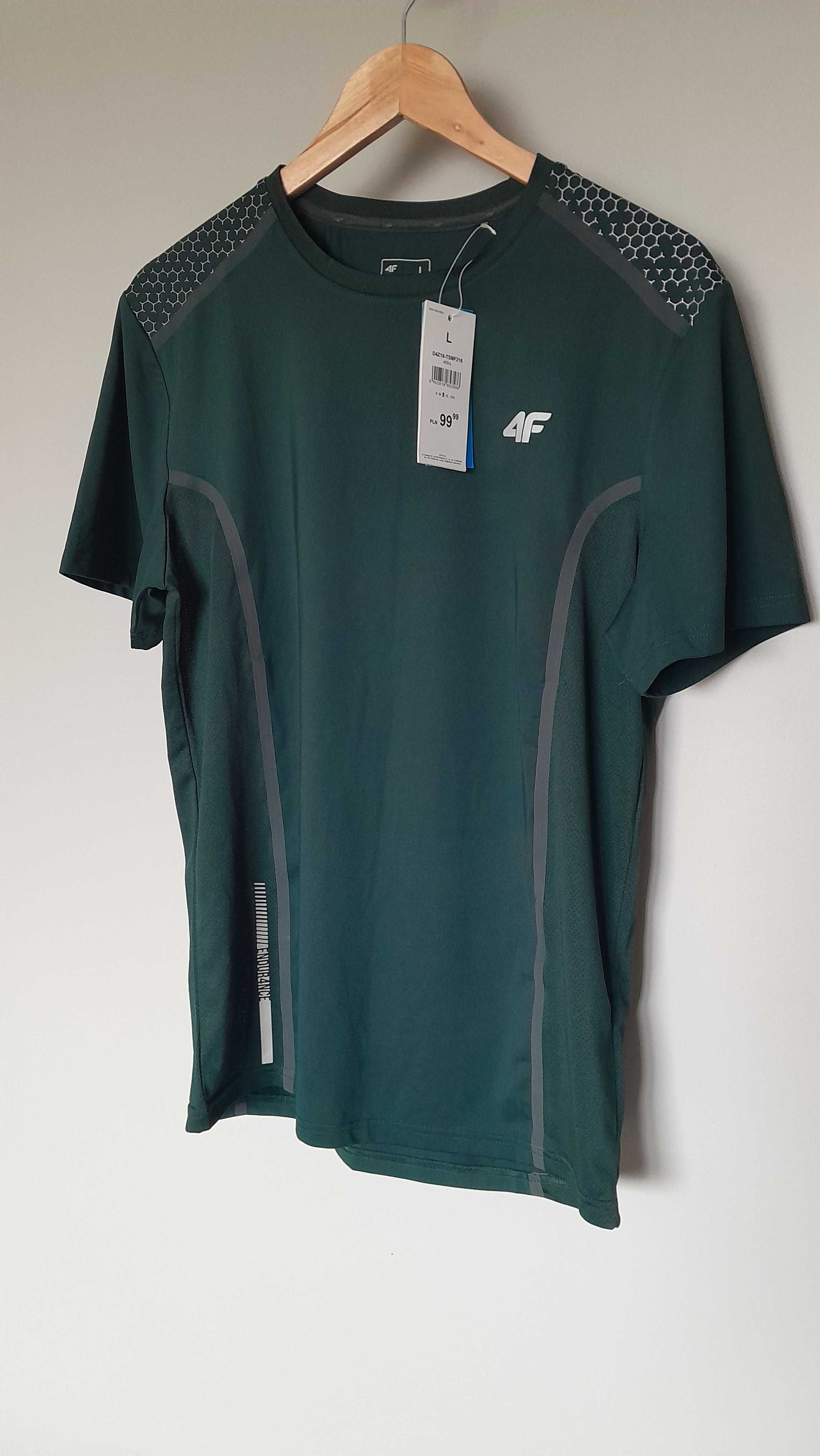 Koszulka do biegania męska TSMF216 - ciemna zieleń [rozmiar XL]