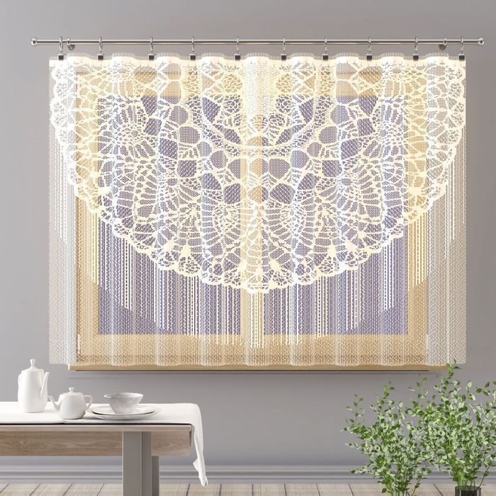 Firanka żakardowa gotowa Zlata 150x150 cm krem 150 cm 150 cm