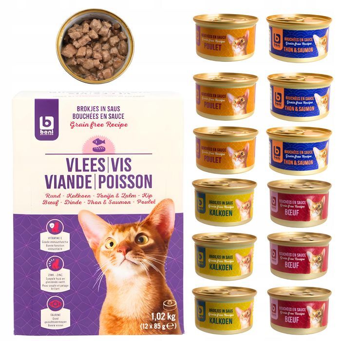 48 X Karma Mokra Boni Selection Dla Kotów, Cztery Smaki, 85G