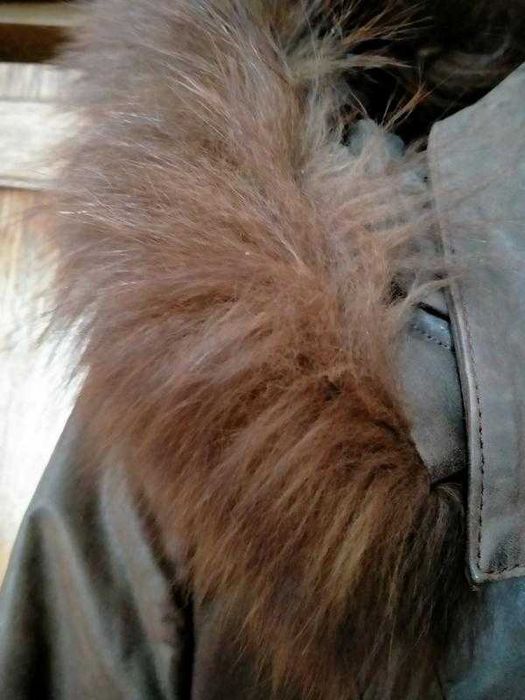 Плащ - пальто. Натуральна шкіра (нубук)