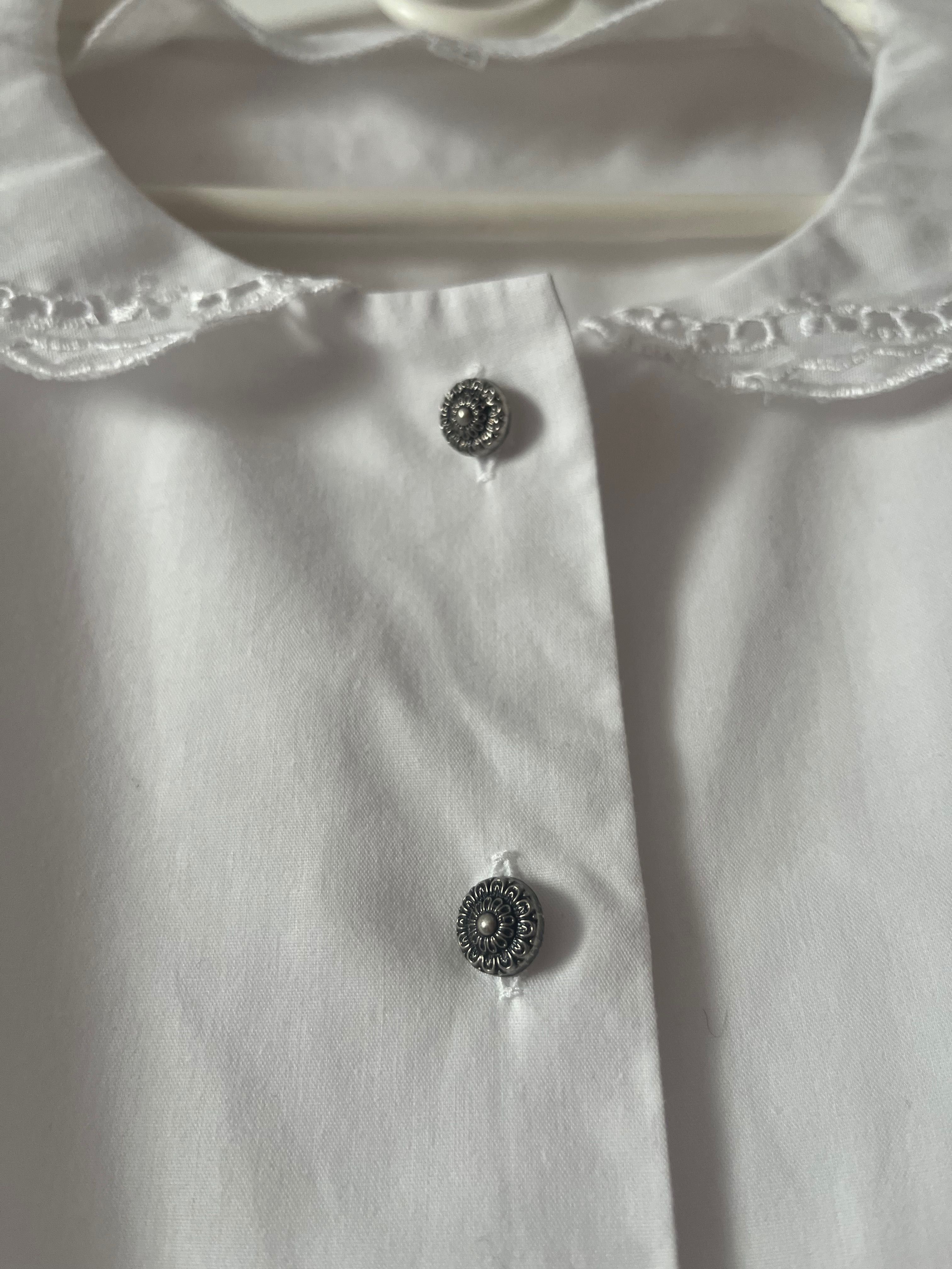 Biała ludowa koszula vintage folk haft koronki