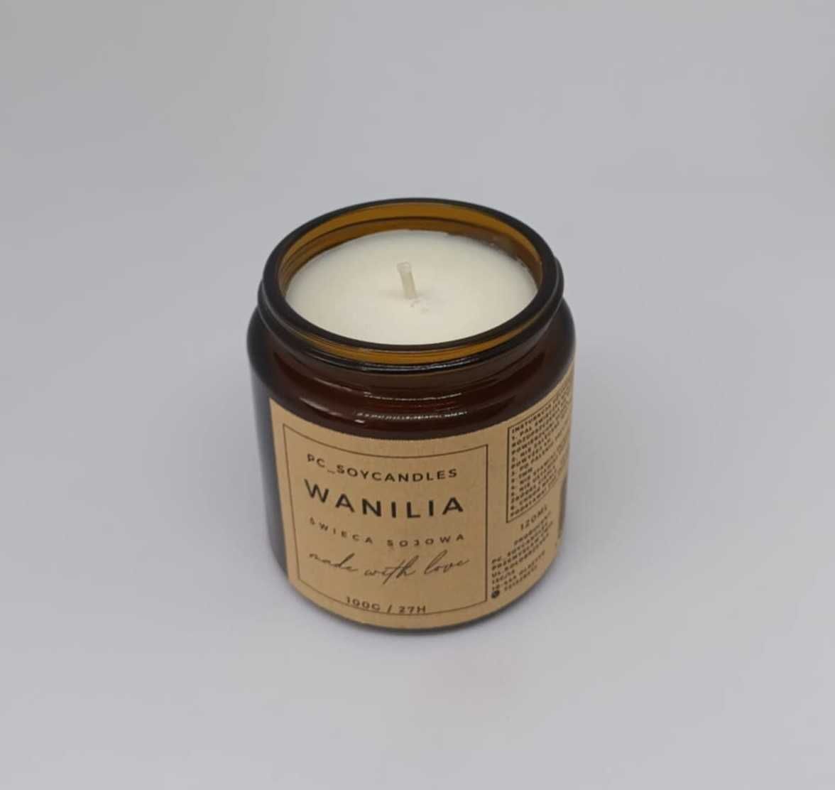 Świeczka Sojowa Zapachowa Wanilia 120ml 27h