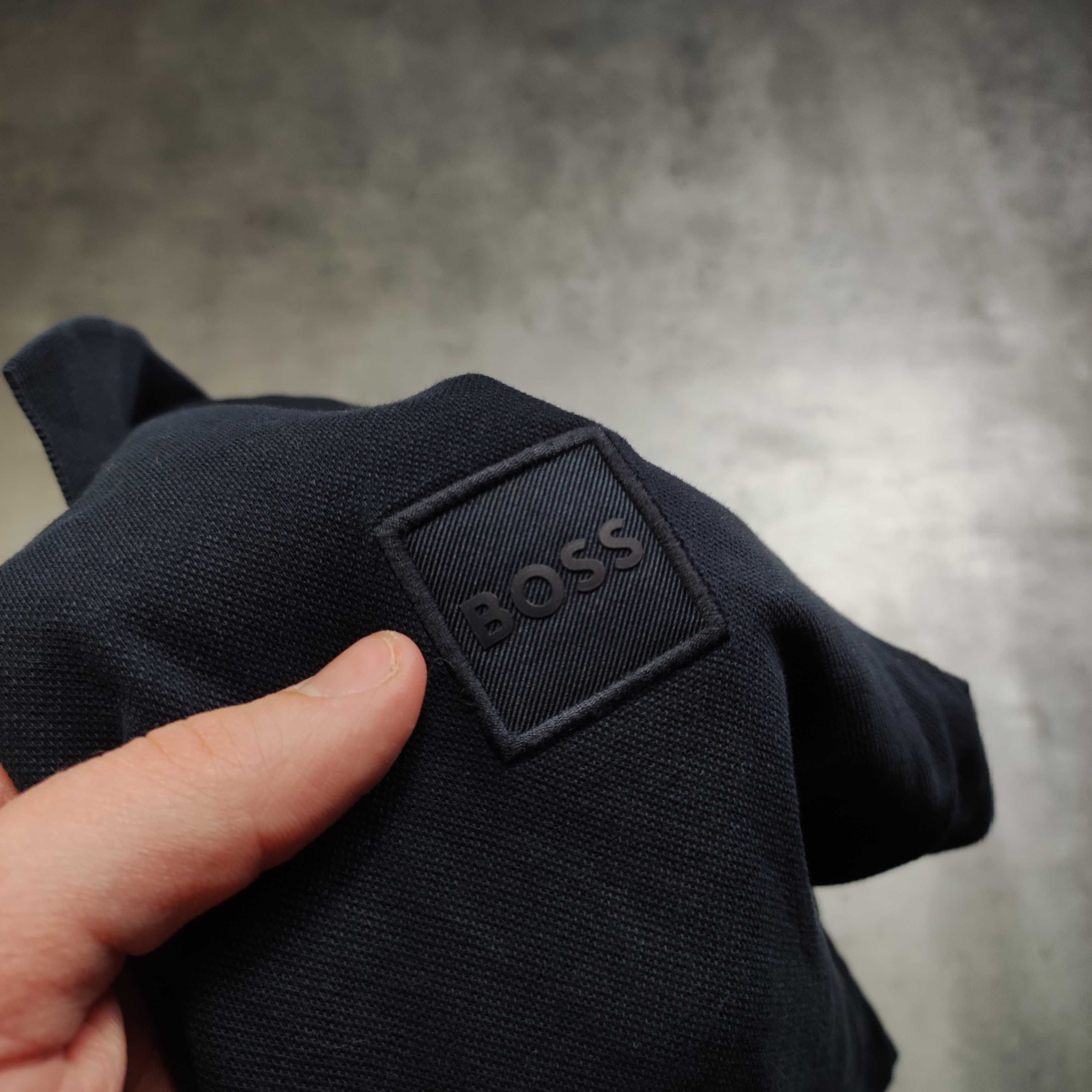 MĘSKA Koszulka Polo Elegancka PREMIUM Granatowa Hugo Boss Bawełna Haft