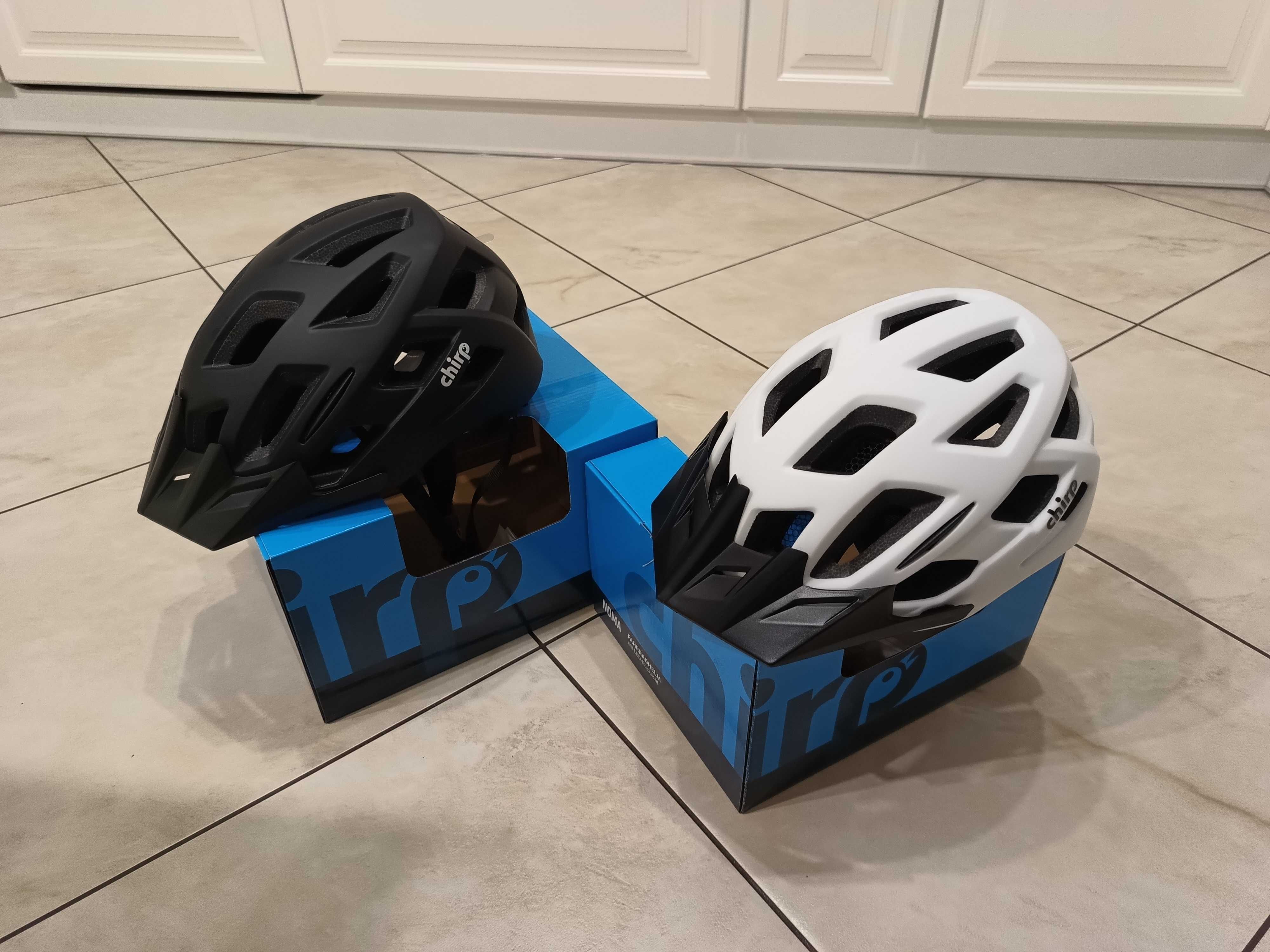 Kask Na Rower Rowerowy Chirp Biały Czarny S M L Światło Ostrzegawcze