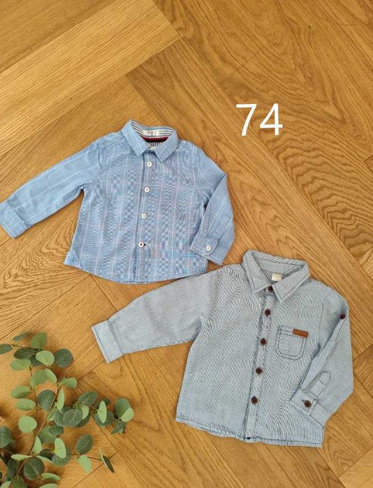 Zestaw 2szt- koszule 74 koszula niemowlęca chłopięca bawełniana