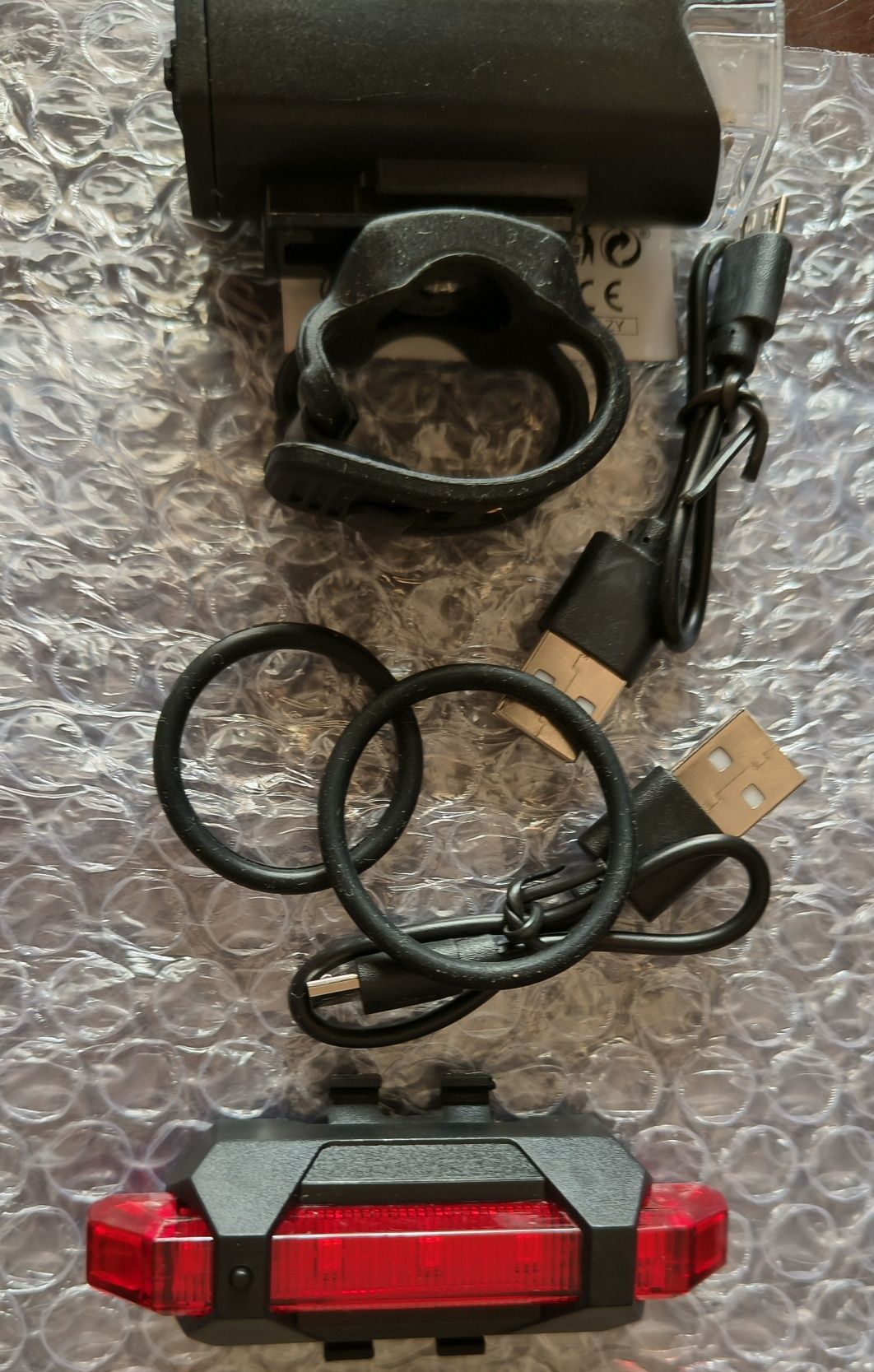 Luzes bicicleta USB recarregável