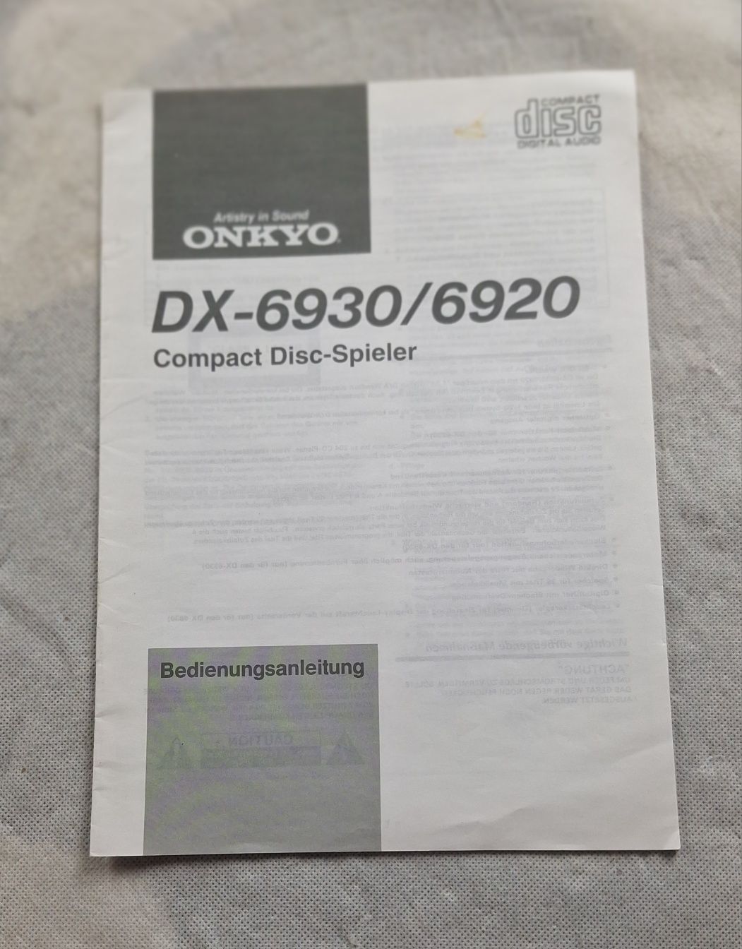Instrukcja obsługi odtwarzacz CD Onkyo DX-6930 DX-6920