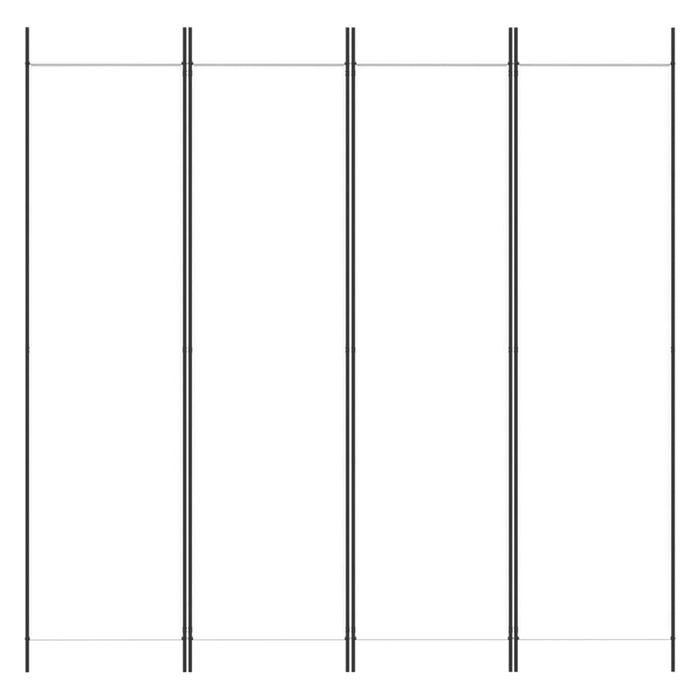 vidaXL Parawan 4-panelowy, biały, 200x200 cm, tkanina