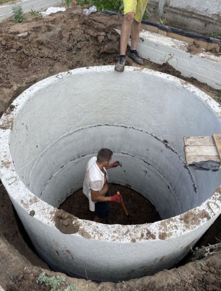 Септик копка із кілець будівництво під ключ М500(5,8,10,12,22)м3