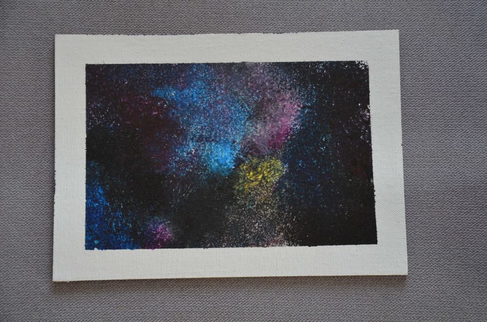 Obraz abstarkcja, malowany ręcznie farbami akrylowymi 21x15cm