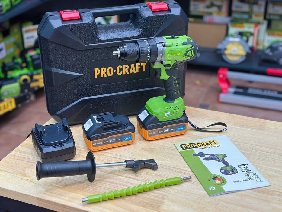 Якісний Шуруповерт Procraft + 2Акб 4.0Ah із Зарядкою +Кейс на Гарантії