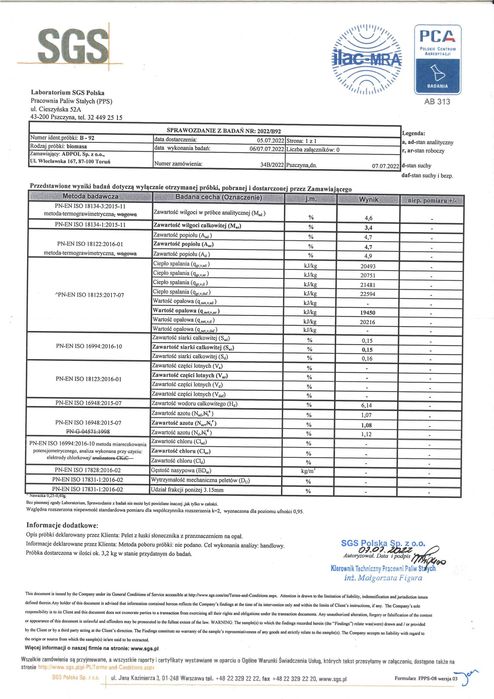 PELLET z łuski słonecznika- 1200 zł/paletę -BRUTTO z dostawą do DOMU