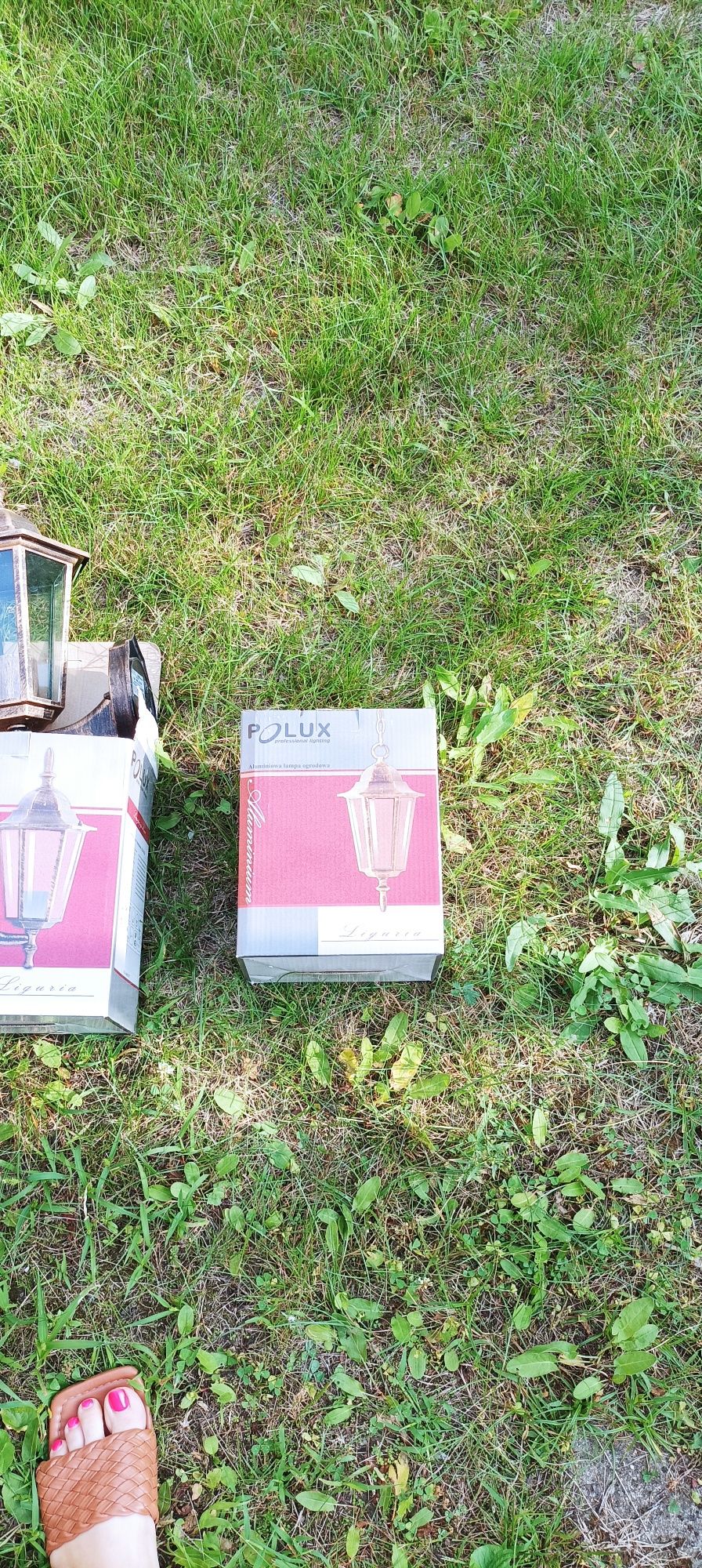 Nowe Kinkiety zewnętrzne Polux 2 szt.postarzane złoto