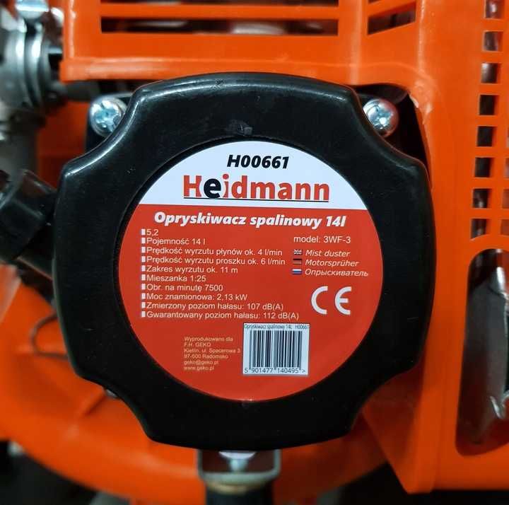 Opryskiwacz spalinowy plecakowy ogrodowy dmuchawa 14L turbinowy MOCNY