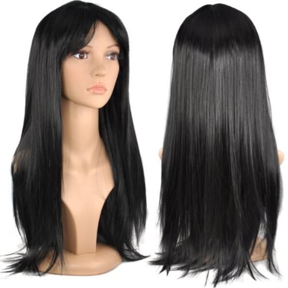 Парик прямой длинный ровный/волнистый 60см черный и блонд (новые!)